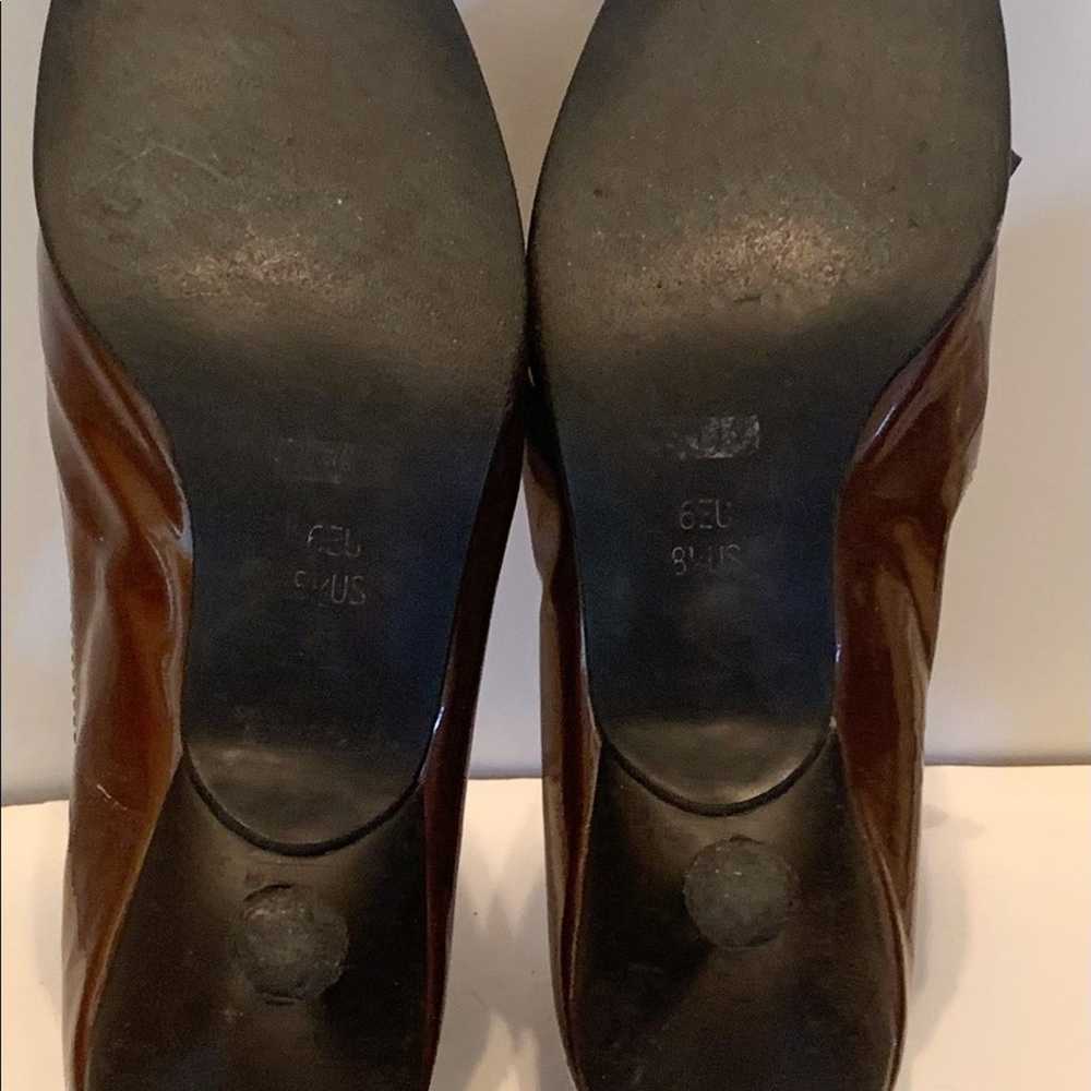 BALLY VINTAGE Brown PATENT TAK Kitten HEEL 8.5M - image 8