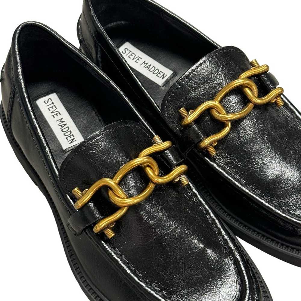 Steve Madden Karmine Black Leather Loafers NWOB - image 6