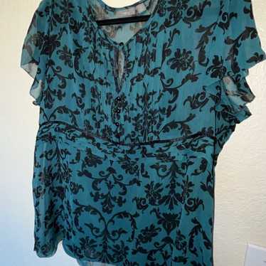 Vintage Apt. 9 Teal & Black Short Sleeve Lightwei… - image 1