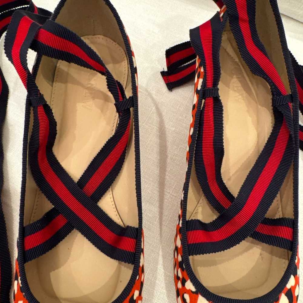 JCrew silk red heart print shoes - image 6