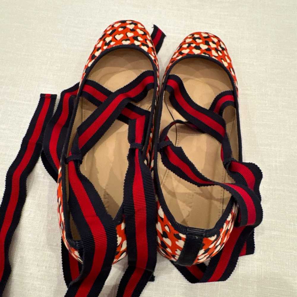 JCrew silk red heart print shoes - image 7