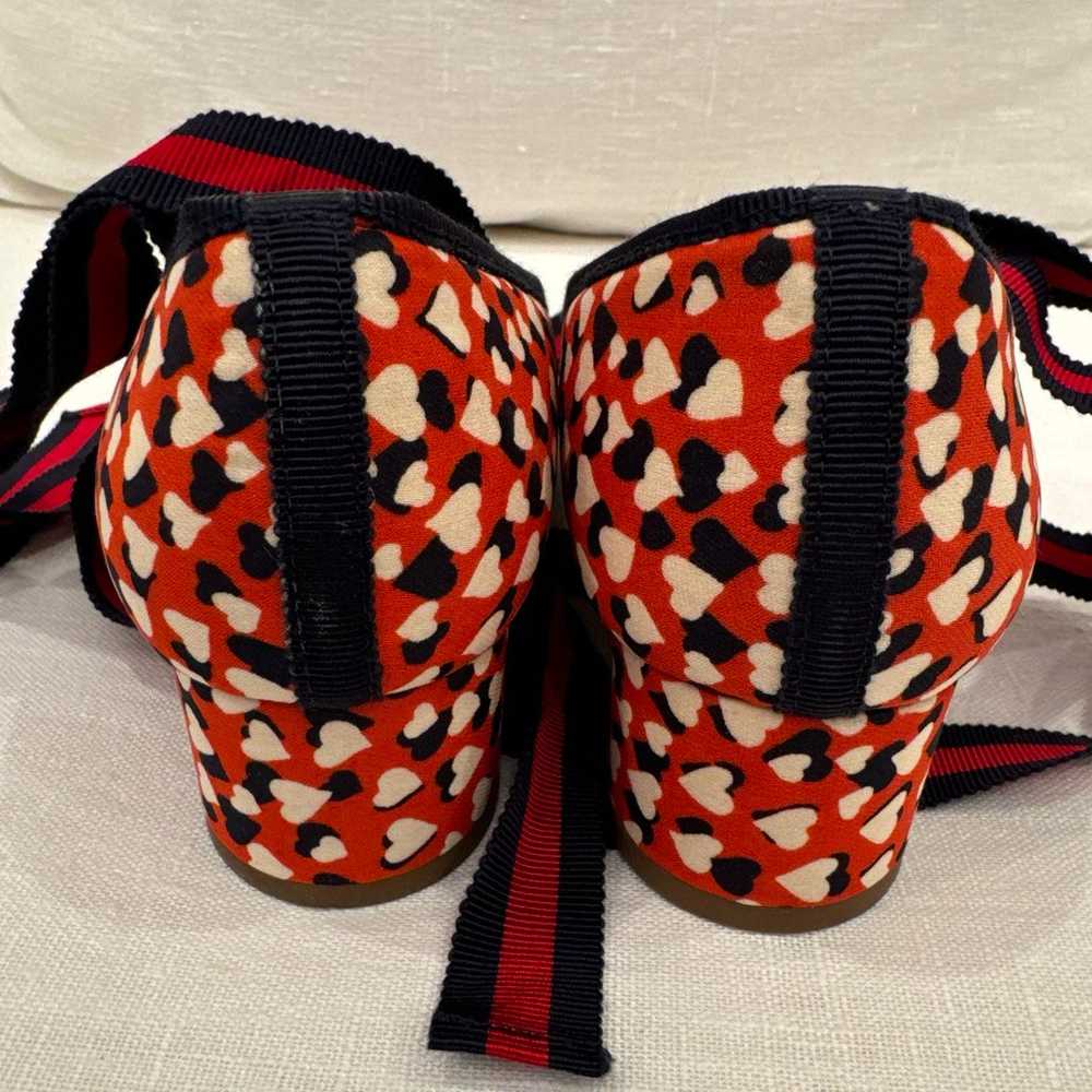 JCrew silk red heart print shoes - image 8