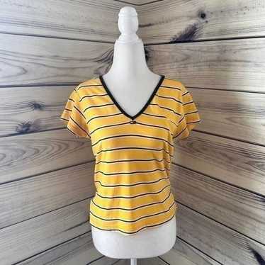 Vintage Tommy Hilfiger Tommy Jeans Yellow Striped… - image 1