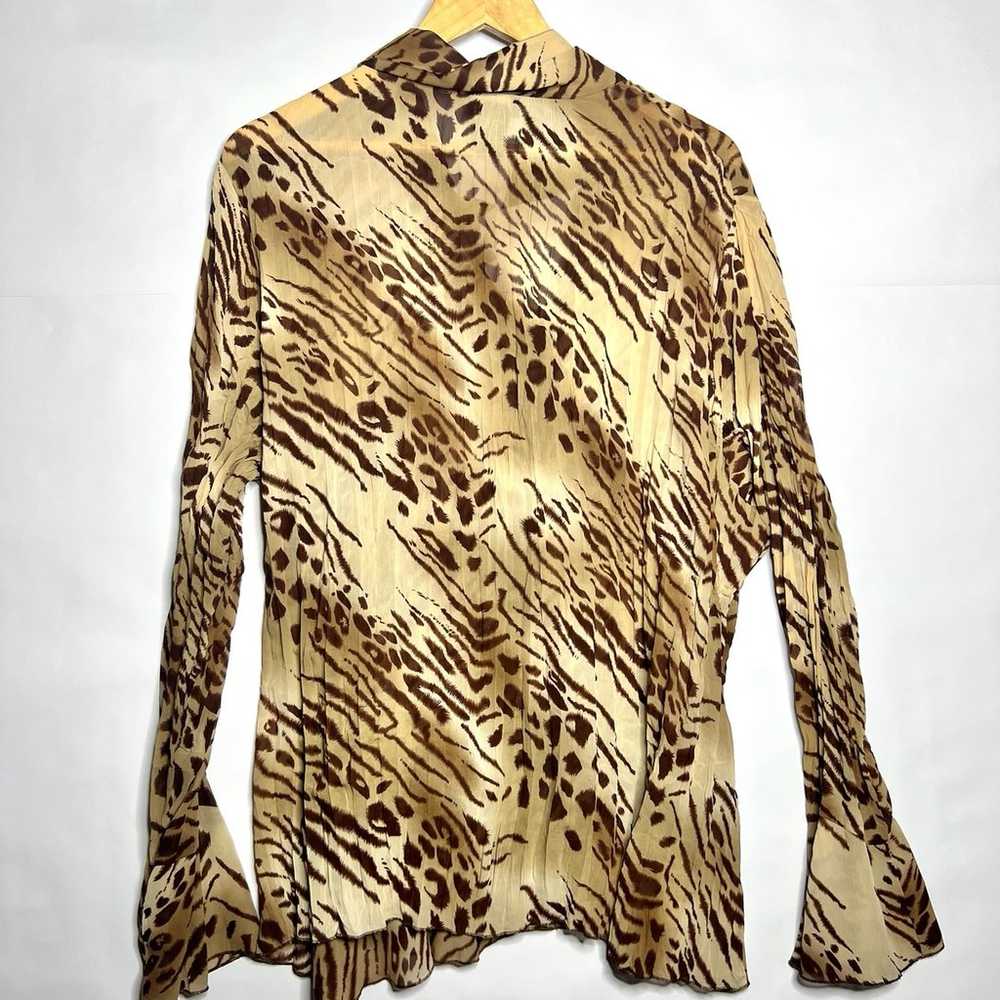 Cheetah tiger print y2k flare arm top - image 2