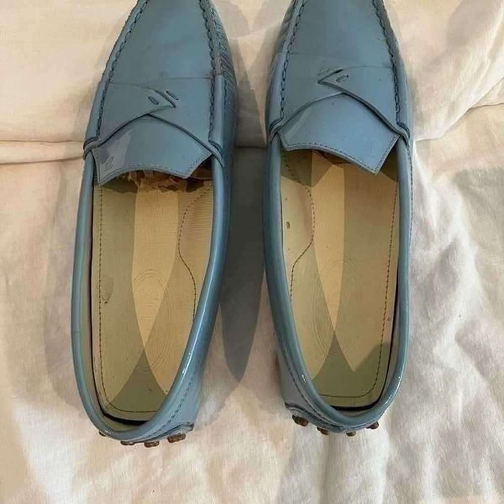 Tod’s Sky Blue Patient Leather Pointed Toe Womens… - image 10