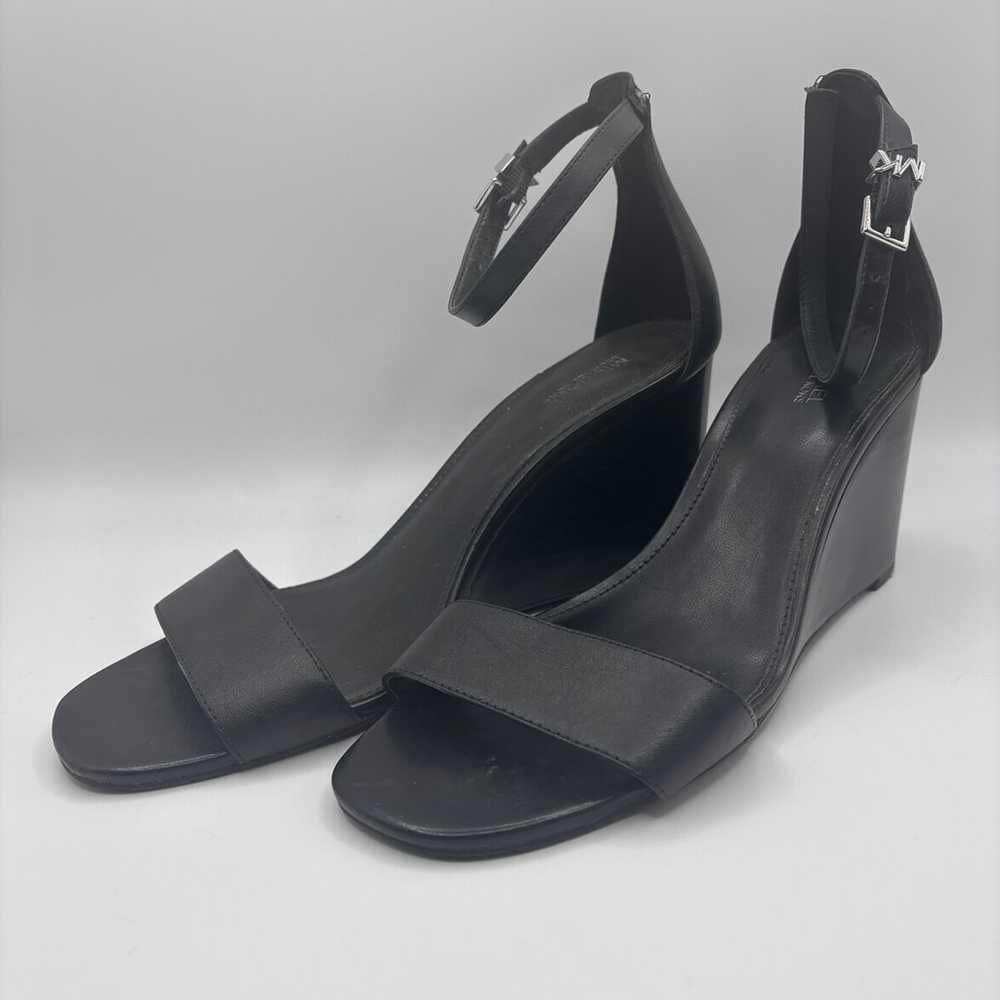 Michael Kors Black Wedge Leather Sandals - image 1