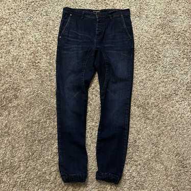 Zanerobe Mens 32x30 Slingshot Denimo Jogger Drop Crotch Button Fly Blue store Jeans