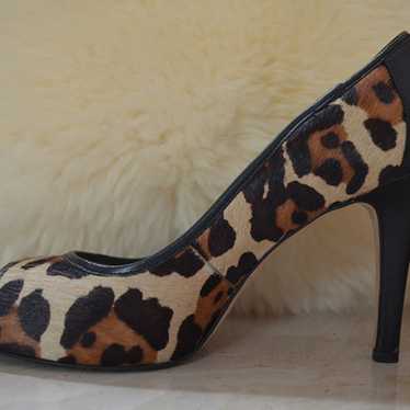 Antonio Melani leopard print black leather Heels