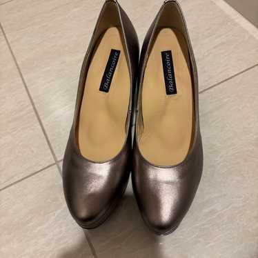 Balenciaga metallic grey pumps 24.0cm genuine lea… - image 1