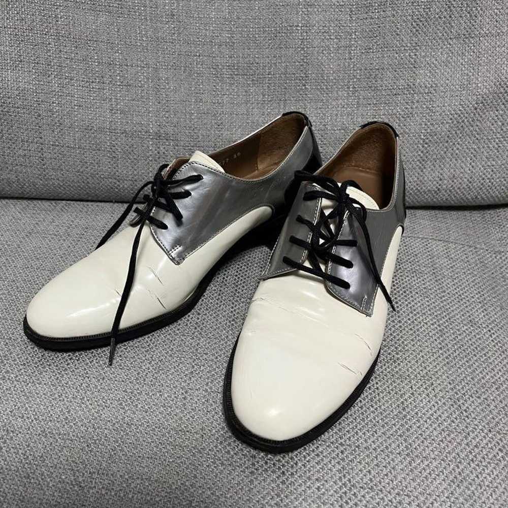 Pertini Plain Toe Bicolor Lace-up Loafers Made in… - image 1