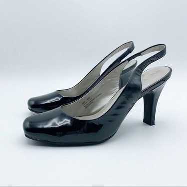 ME TOO  Black Patent Leather Slingback