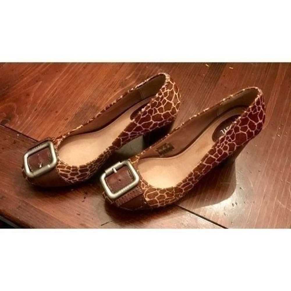 Fossil Pony Hair Giraffe Print Heels - image 3