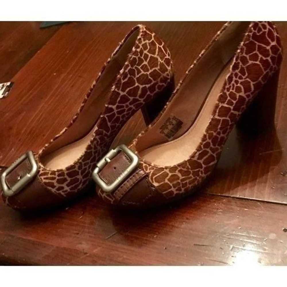 Fossil Pony Hair Giraffe Print Heels - image 8