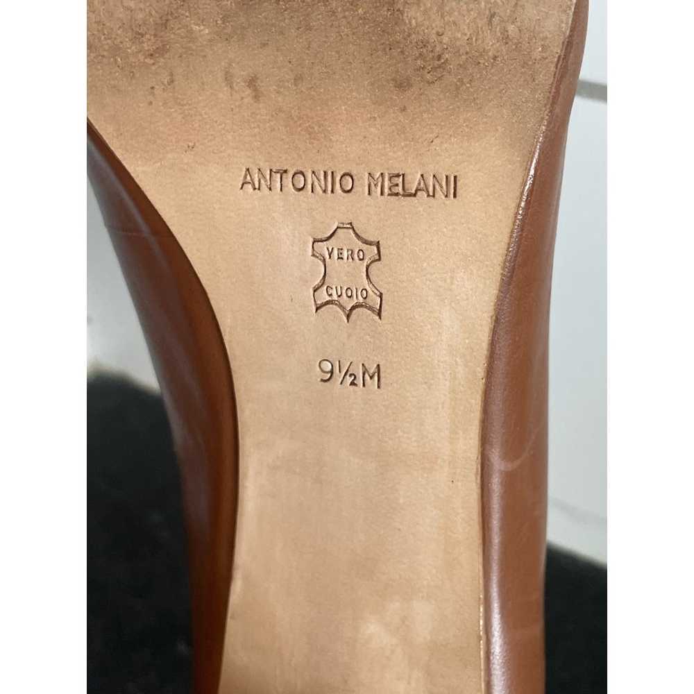 Antonio Melani Studed Bow brown  Peep Toe leather… - image 4