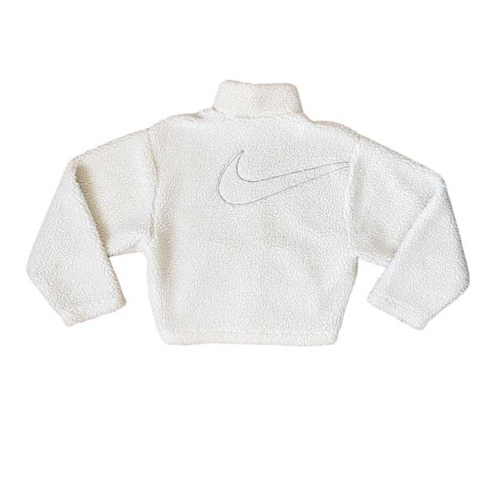 Nike white nike sportswear swoosh sherpa jacket - image 2