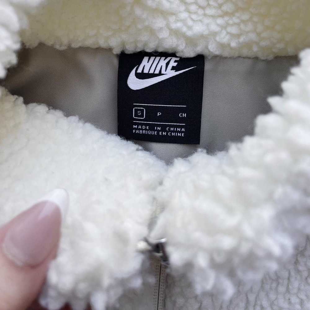 Nike white nike sportswear swoosh sherpa jacket - image 3