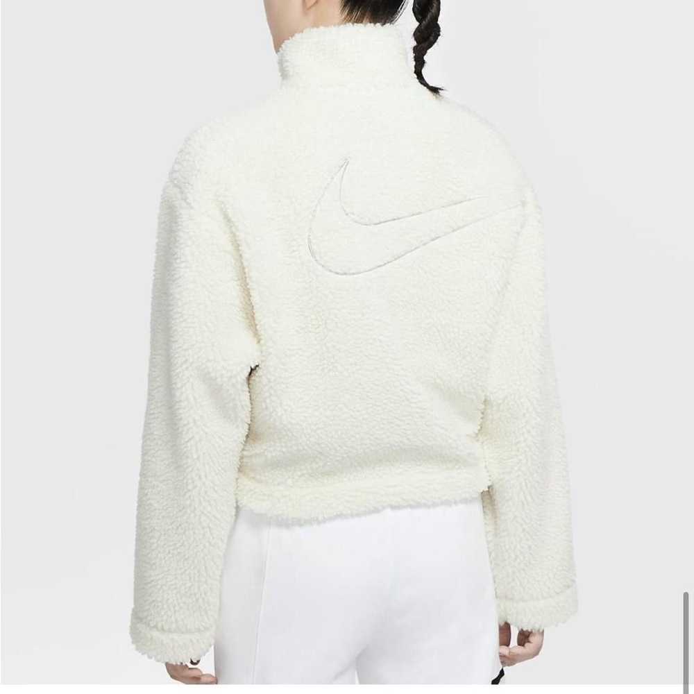 Nike white nike sportswear swoosh sherpa jacket - image 4