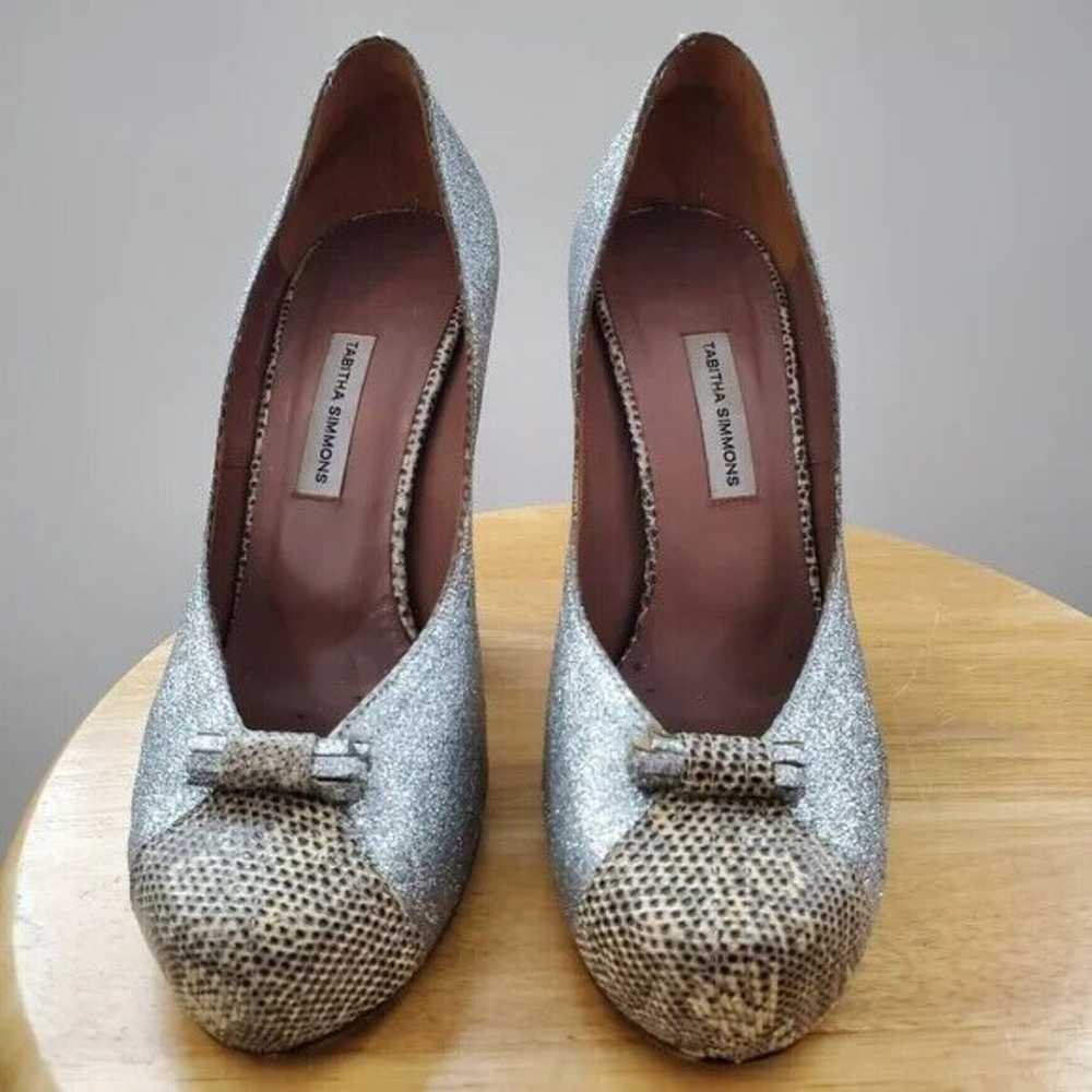 Tabitha Simmons Heels Size 37.5 / 7 Snake + Glitt… - image 3