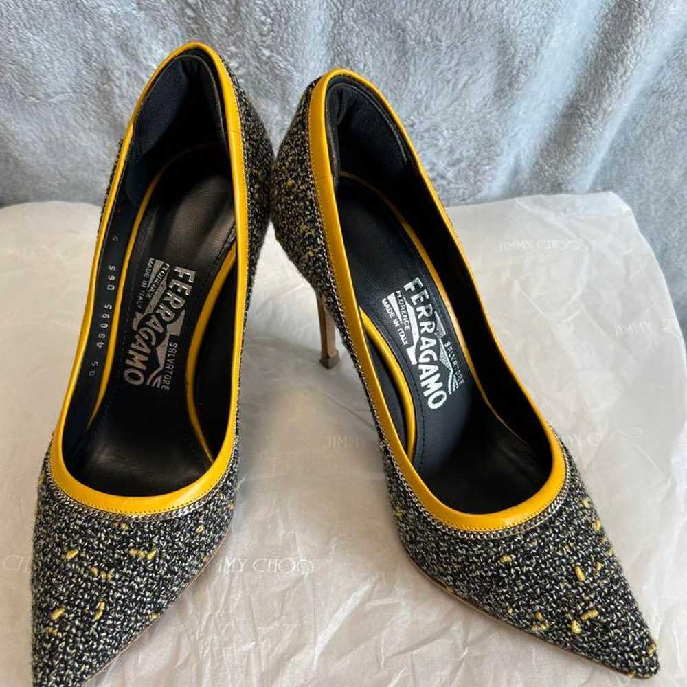 "Nearly Unused" Ferragamo Tweed High Heel Pumps - image 1