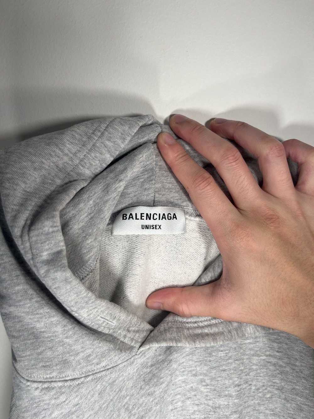 Balenciaga Balenciaga Grey flip over logo pullove… - image 5