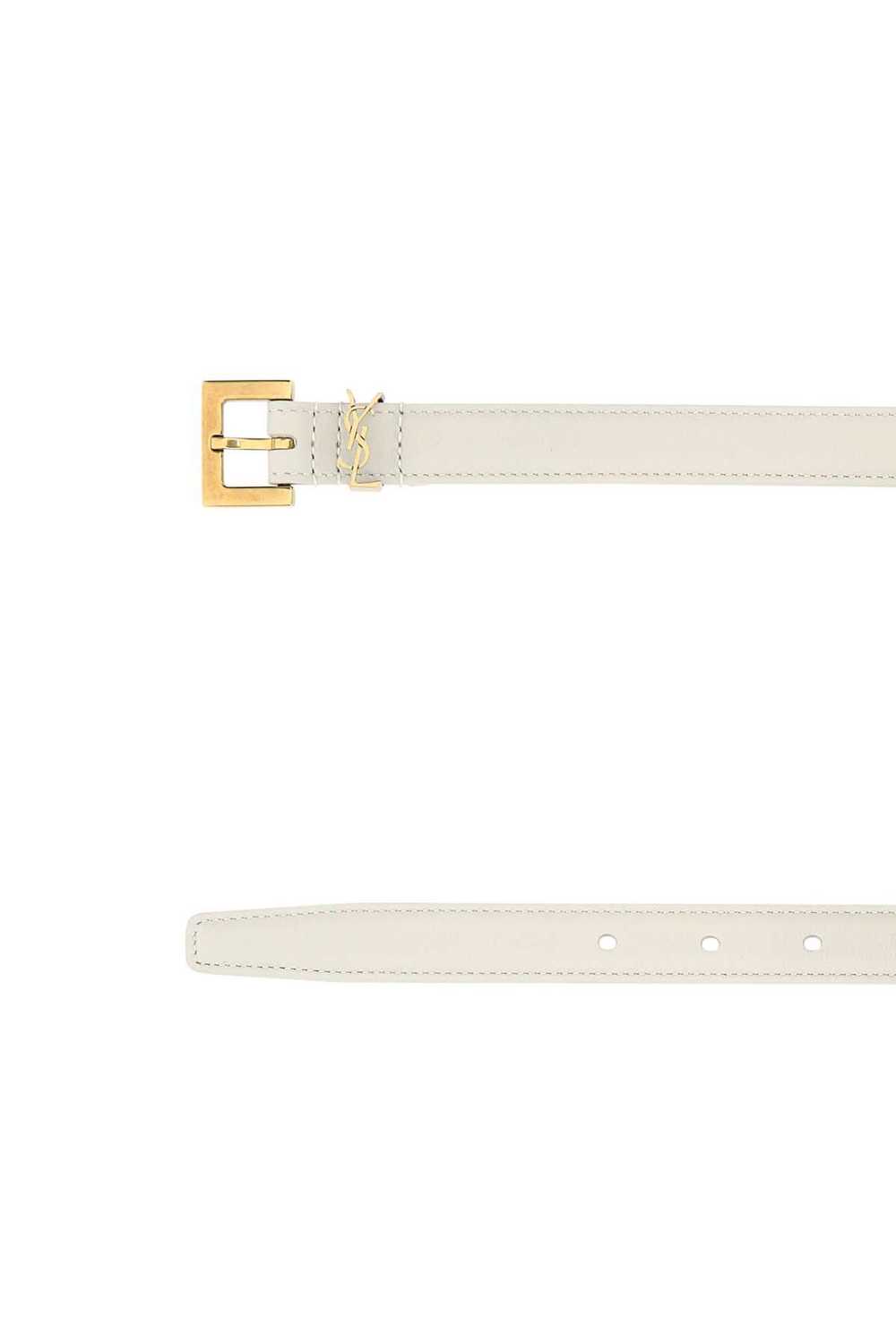 Saint Laurent Paris White Leather Belt - image 2