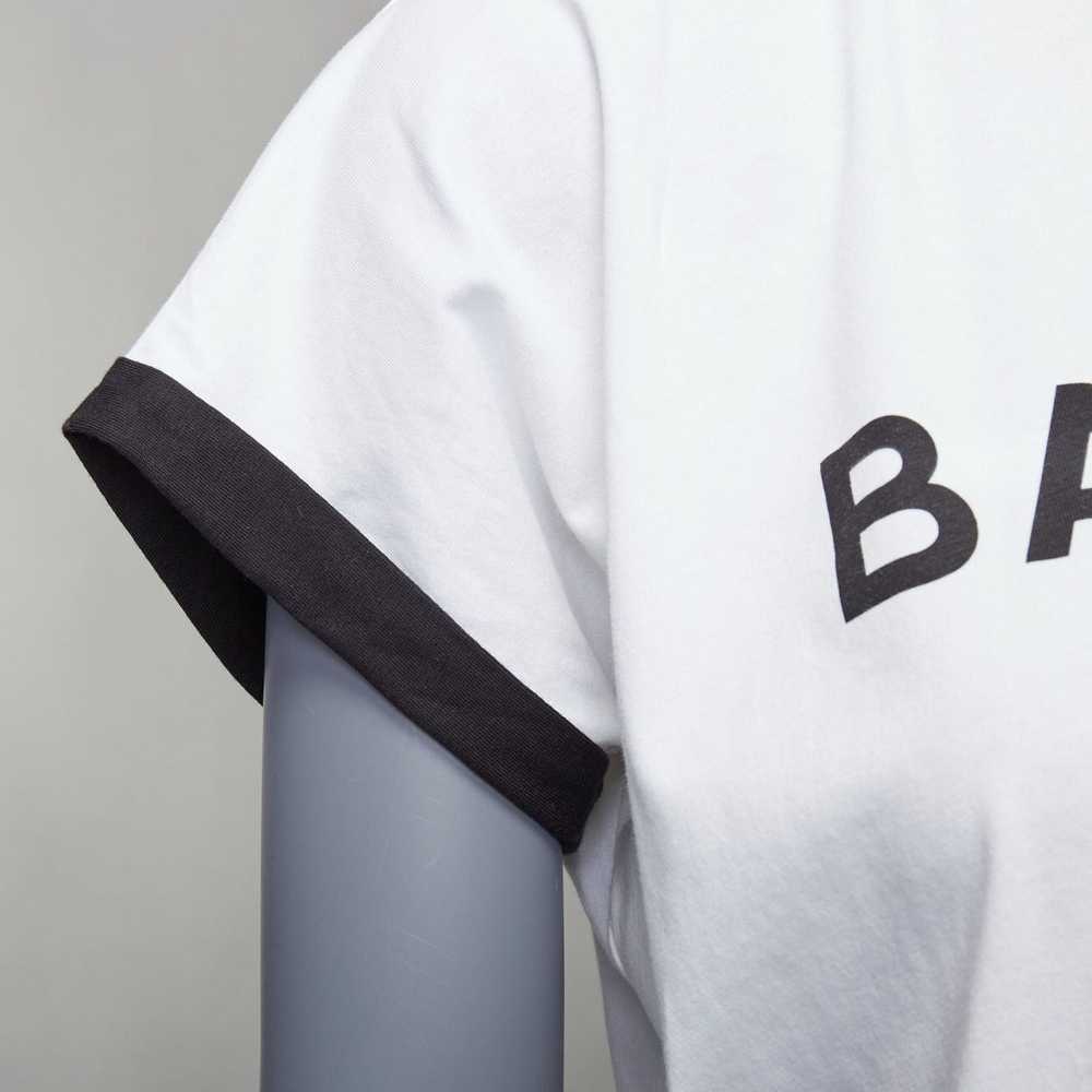 Balmain BALMAIN white cotton black big logo cropp… - image 2