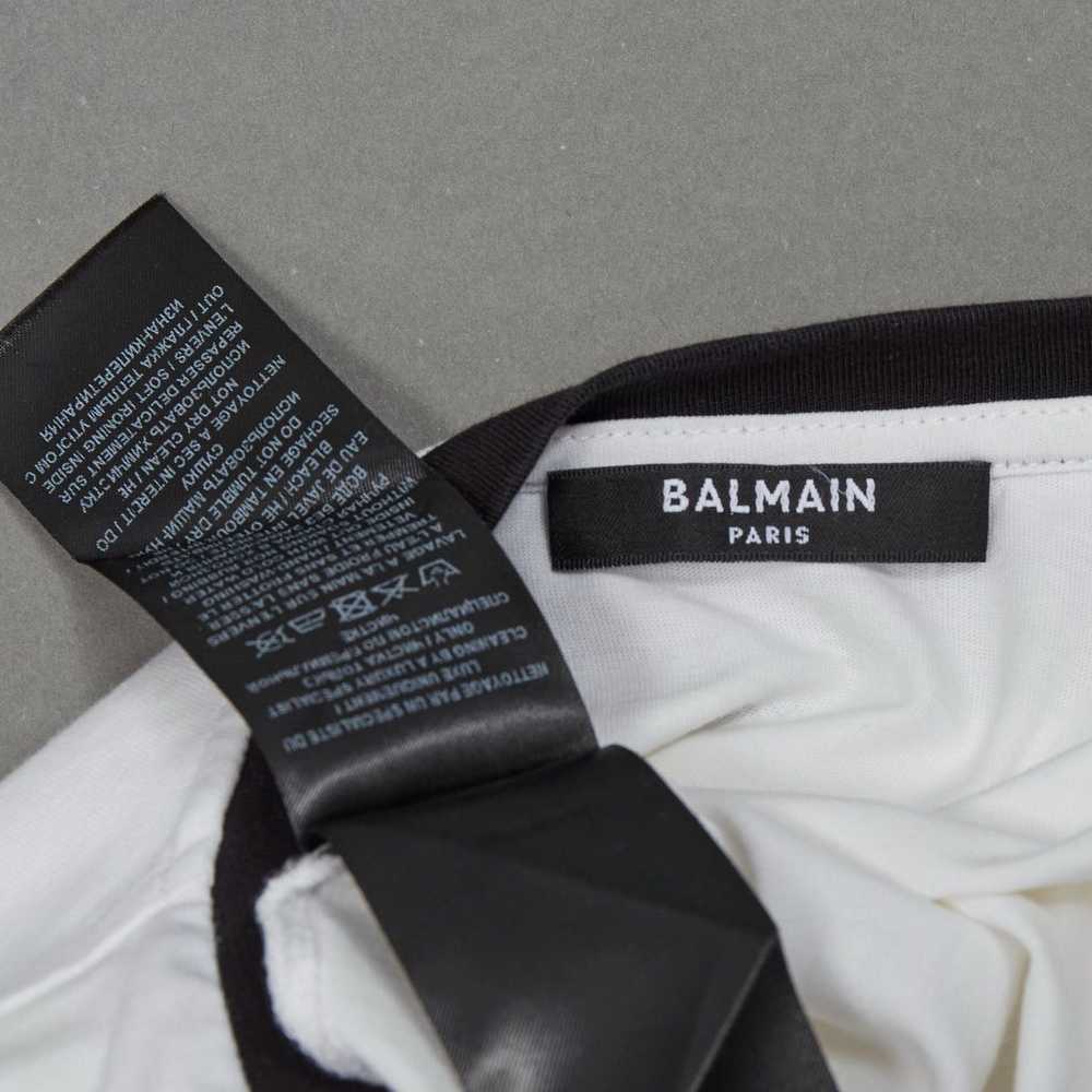 Balmain BALMAIN white cotton black big logo cropp… - image 8