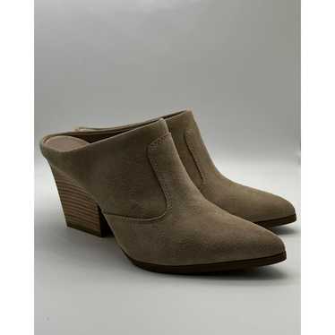 Donald J. Pliner Valda Taupe Block Heel Mules Wom… - image 1