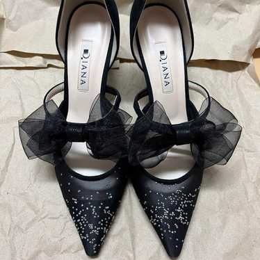 DIANA Black High Heels with Ribbon - image 1