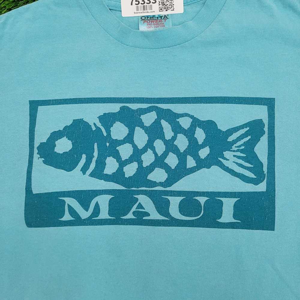 Other Vintage 90s Hawaii Fish Shirt Large 21x28 B… - image 11