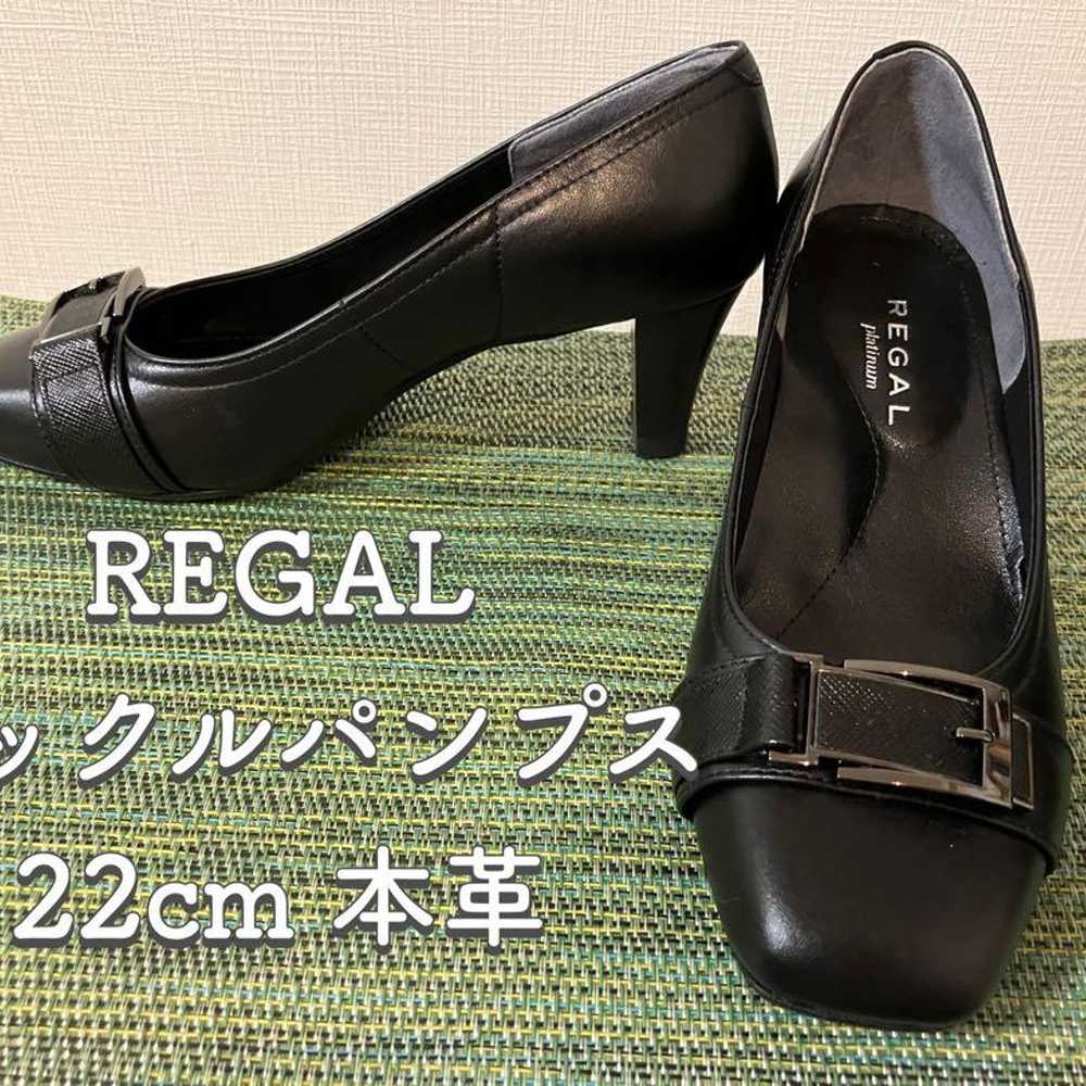 REGAL platinum Buckle Pumps 22cm Genuine Leather … - image 1