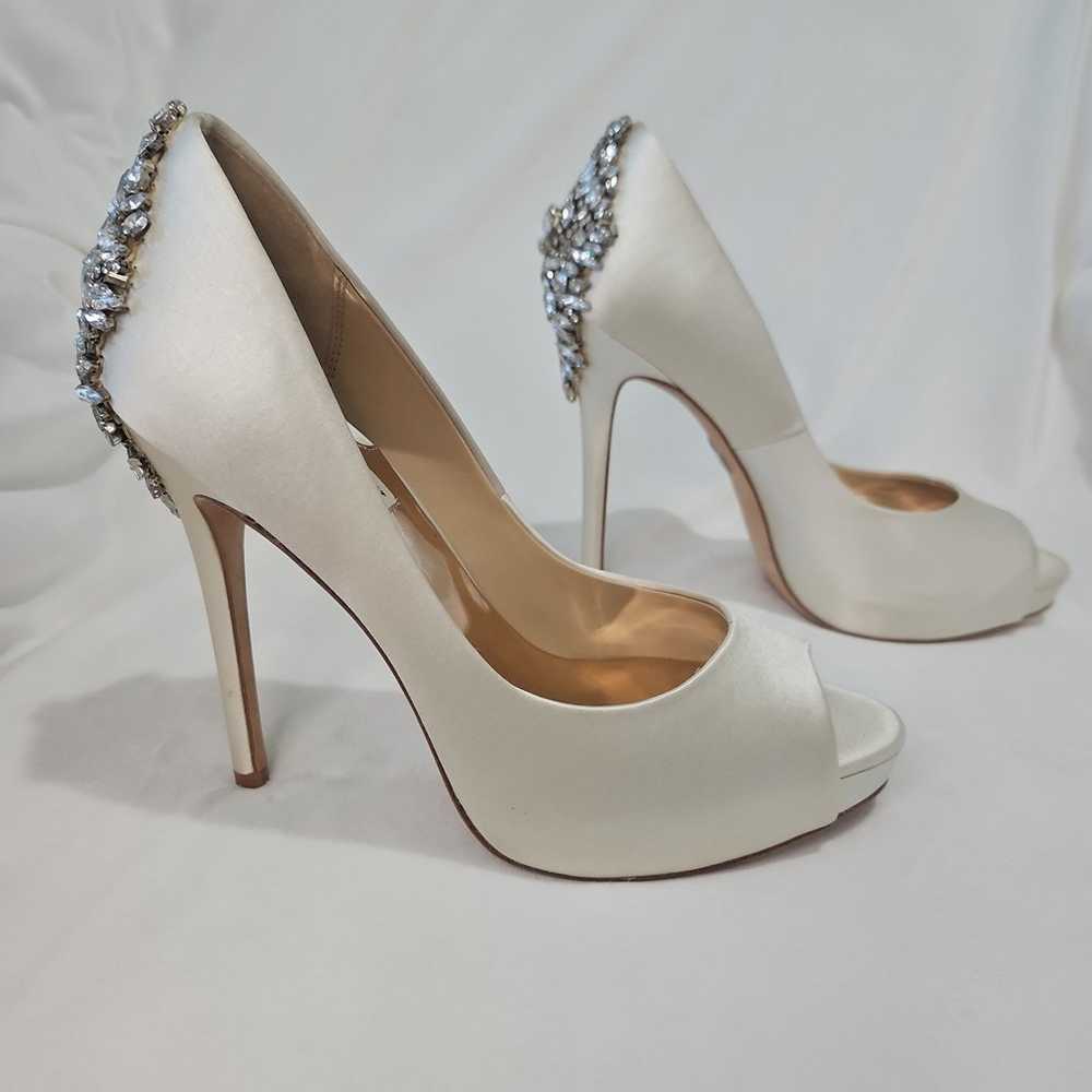 Badgley Mischka Kiara Embellished Peep-toe Pump |… - image 3