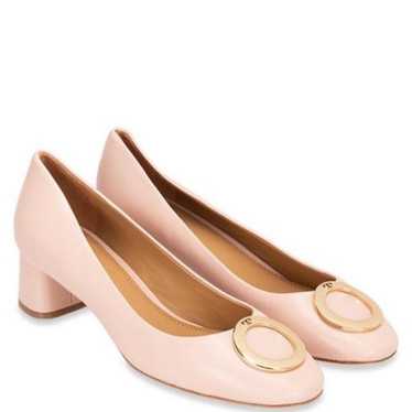 Tory Burch Caterina Round Toe Pink Leather Pumps … - image 1