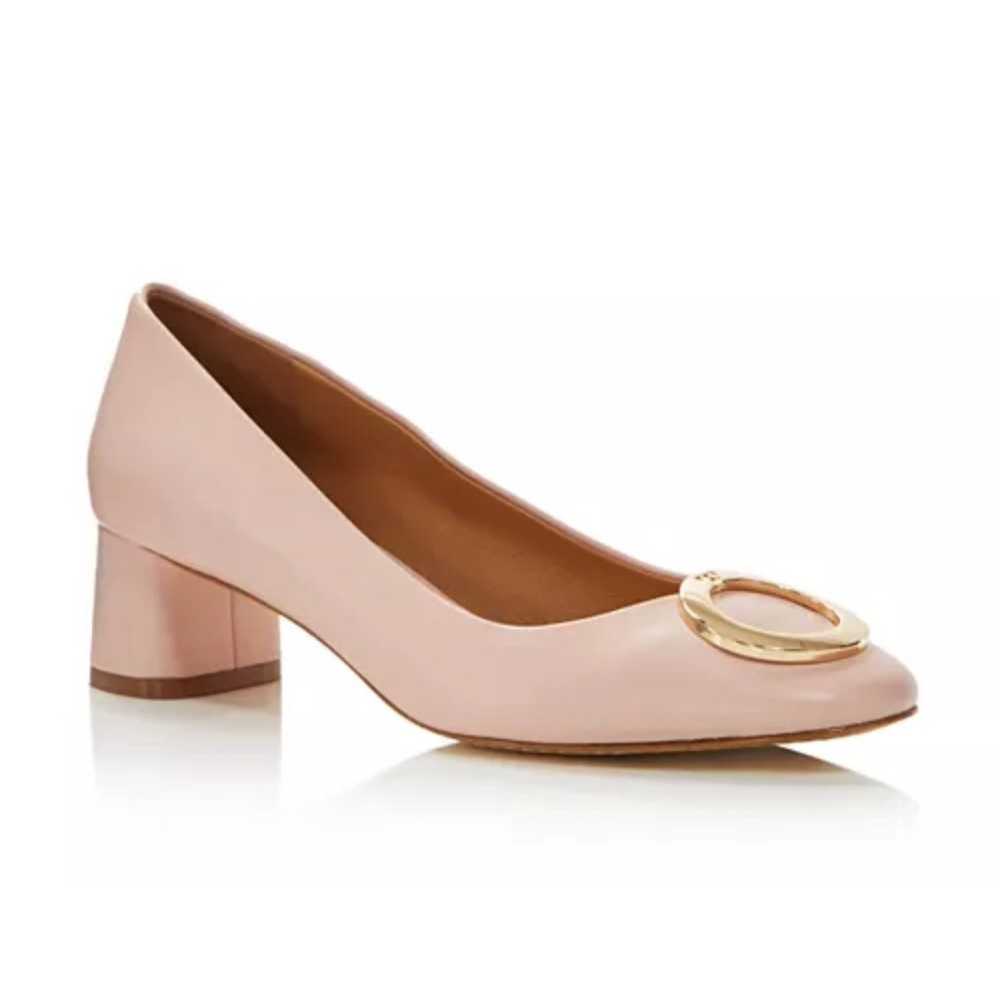 Tory Burch Caterina Round Toe Pink Leather Pumps … - image 2