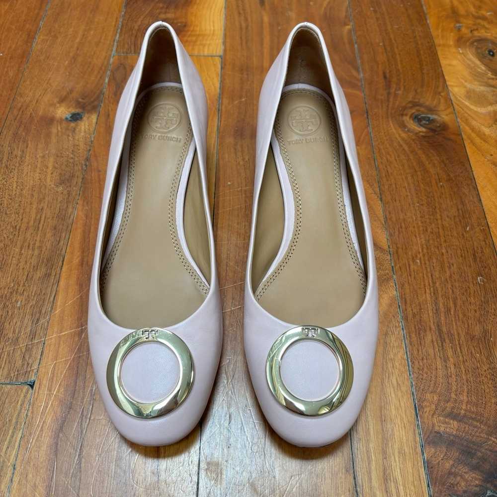 Tory Burch Caterina Round Toe Pink Leather Pumps … - image 3