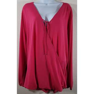 Other Cato Pink Fuchsia Crisscross Tie Front Top 2