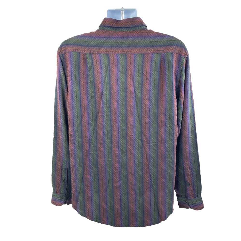 Vintage Mens XL Long Sleeve Geometric Striped Shi… - image 3