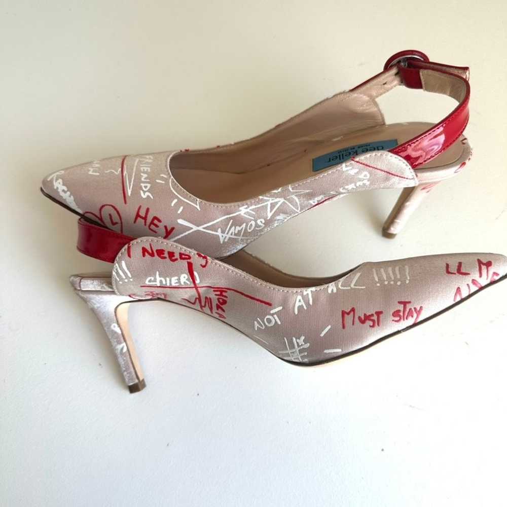 Dee Keller Slingback Heels - Graffiti Print Size … - image 9