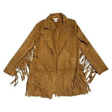 Designer BACK IN THE SADDLE Faux Leather Fringe W… - image 1