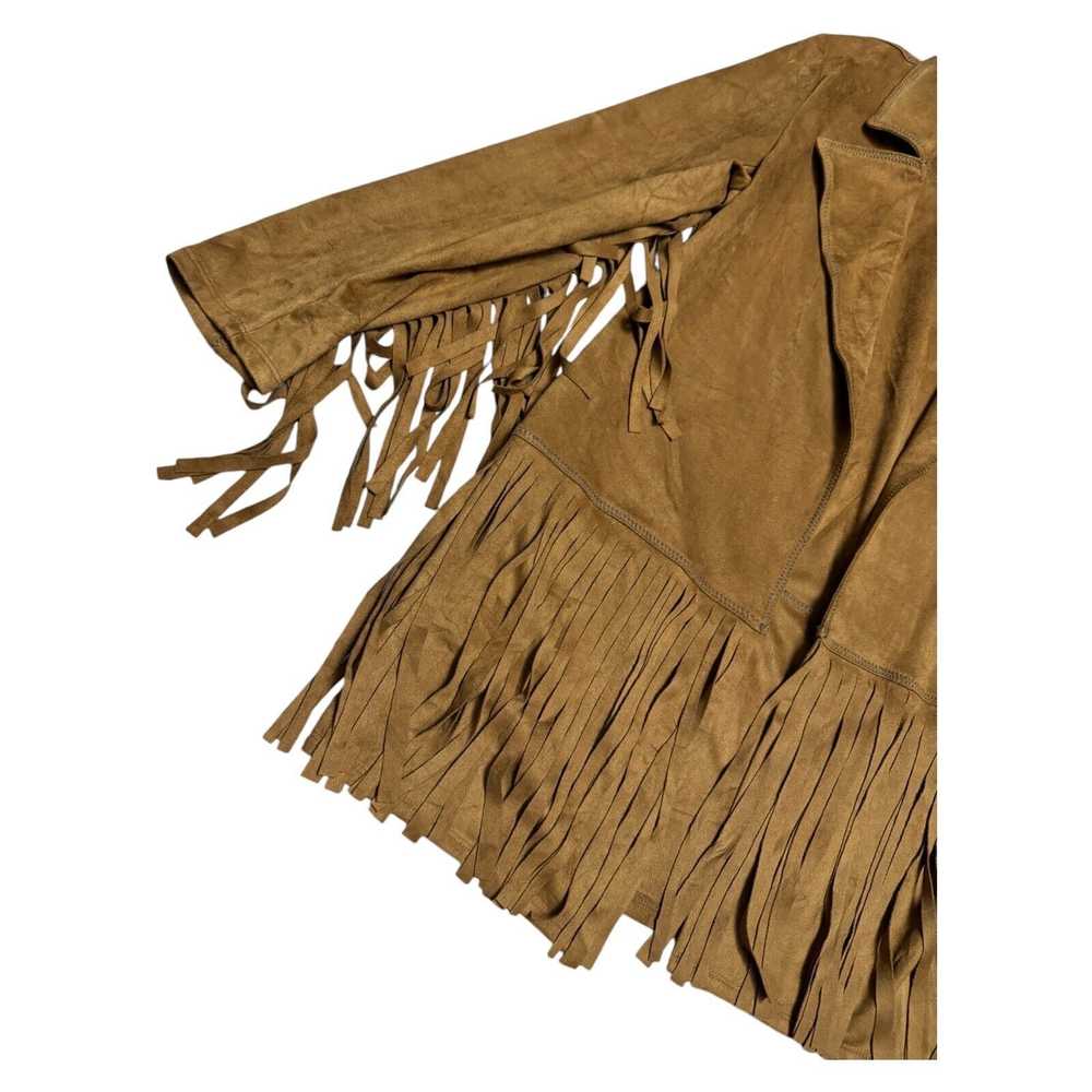 Designer BACK IN THE SADDLE Faux Leather Fringe W… - image 4