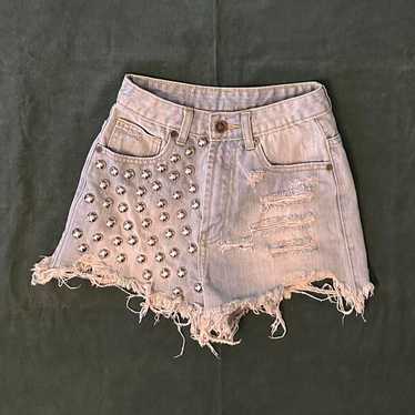 UNIF unif distressed studded shorts - image 1