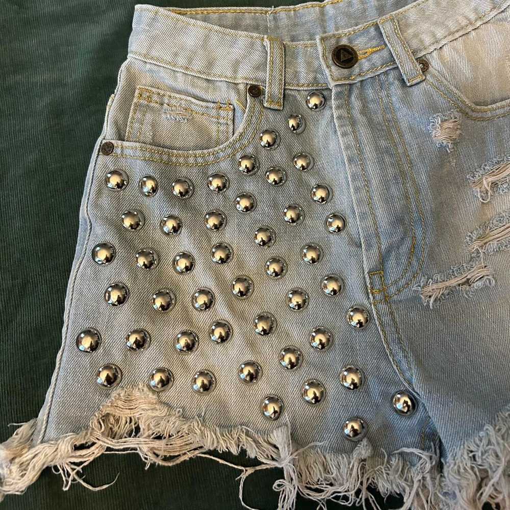 UNIF unif distressed studded shorts - image 2