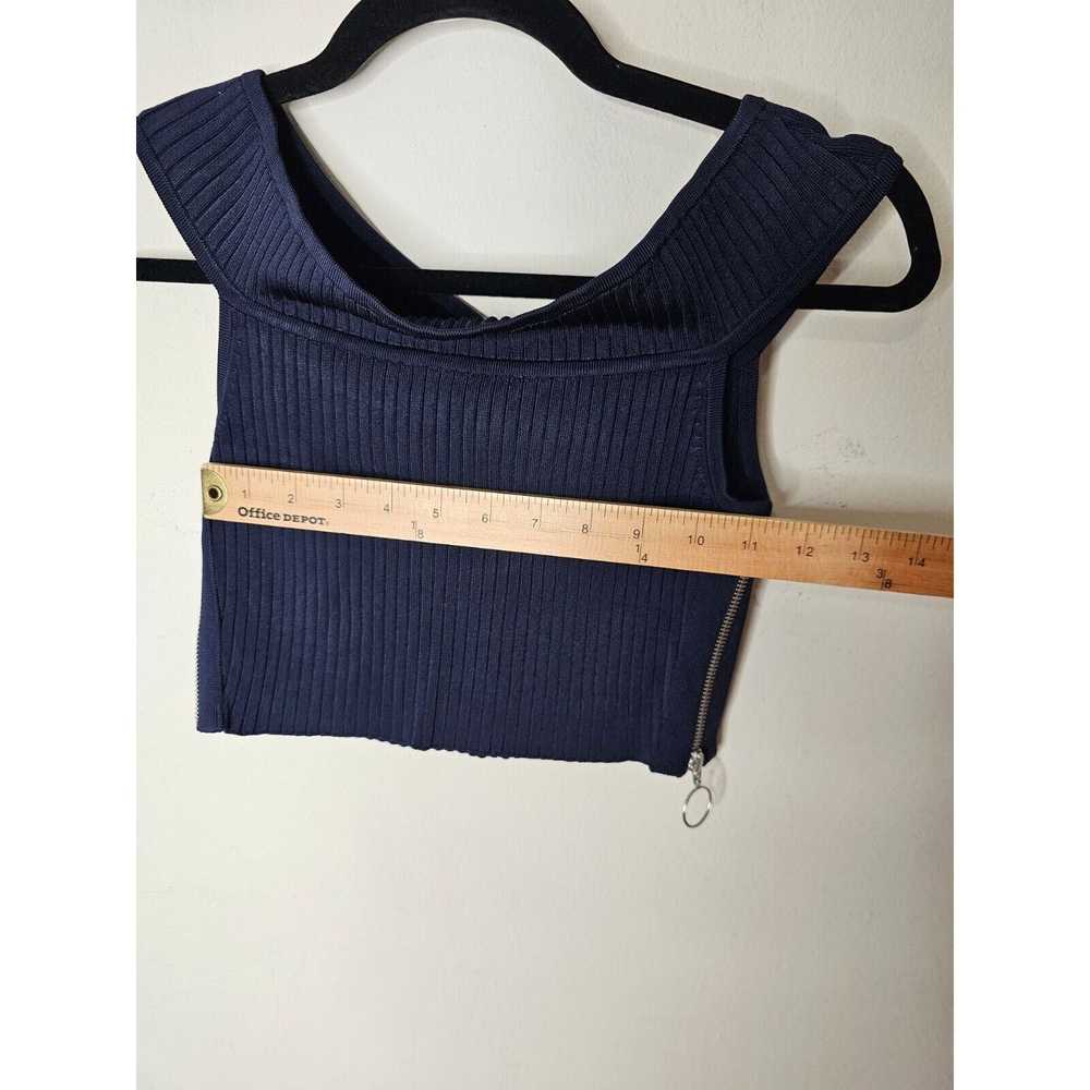 Arc Arc Navy Off Shoulder Ribbed Sweater Side Zip… - image 6