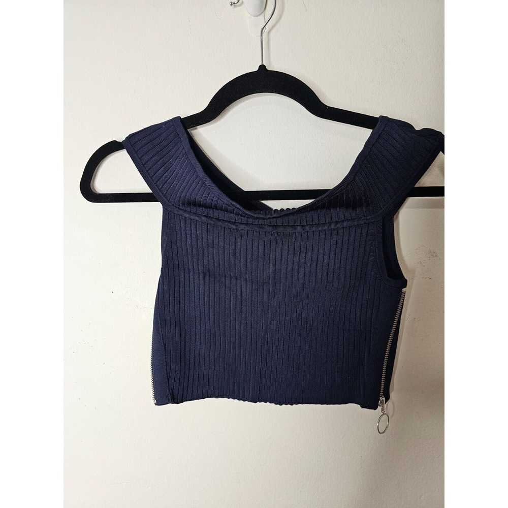 Arc Arc Navy Off Shoulder Ribbed Sweater Side Zip… - image 7