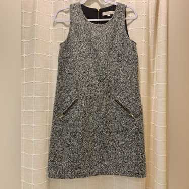 Loft Shift Sleeveless Wool Dress with Pockets, siz