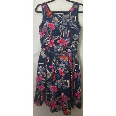 Eliza J Womens Navy Floral Dress Sleeveless Pocke… - image 1