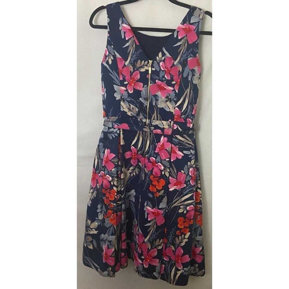 Eliza J Womens Navy Floral Dress Sleeveless Pocke… - image 2