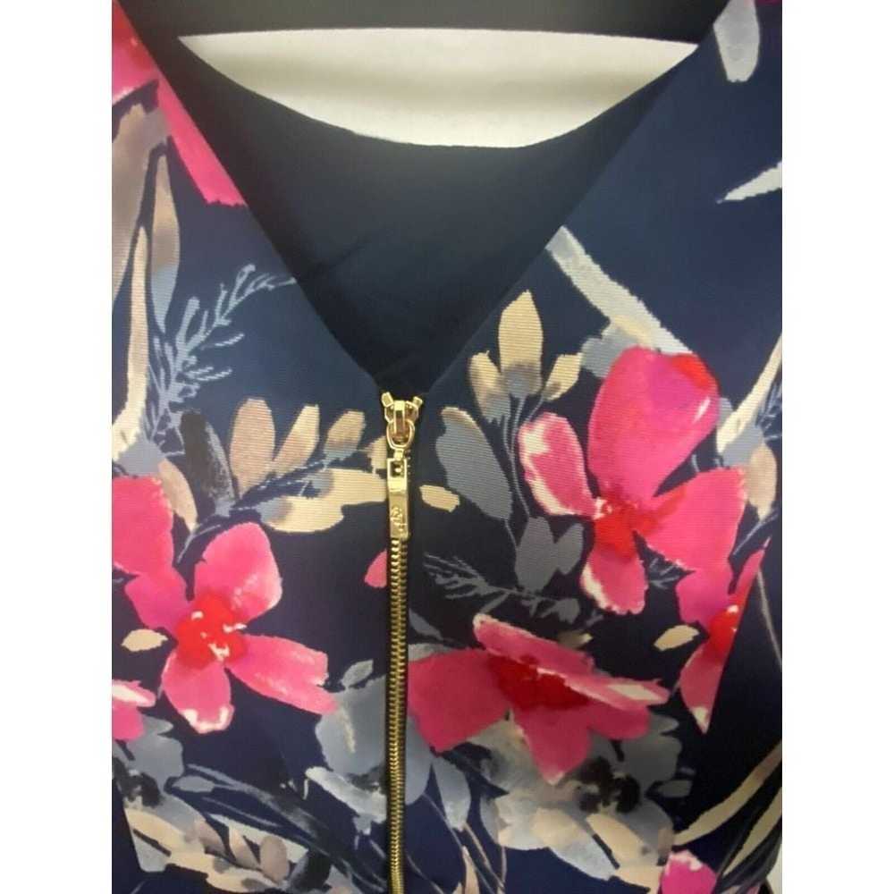 Eliza J Womens Navy Floral Dress Sleeveless Pocke… - image 3