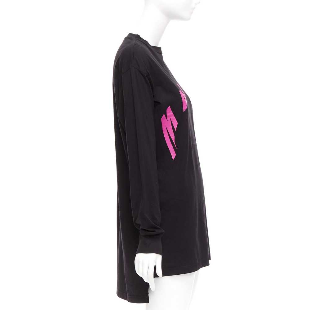 Marni MARNI black pink logo print long sleeve cre… - image 4