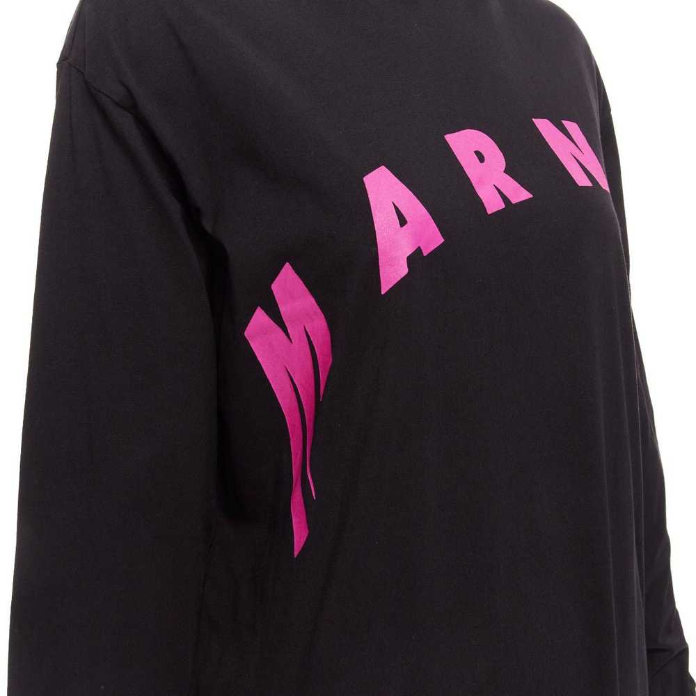 Marni MARNI black pink logo print long sleeve cre… - image 7